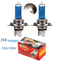 2Pcs H4 55W / 100W Halogen Light 12V 5000K-6000K Super White Car Headlights Bulb Car Accessories bulbs 4300K Yellow Car Styling