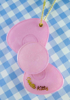 【震撼精品百貨】Hello Kitty 凱蒂貓 KITTY鑰匙圈-滑蓋鏡-蝴蝶結 震撼日式精品百貨
