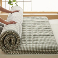 日式水洗棉綠格抗壓雙人加大床墊180*200cm厚約8cm(日式床墊)