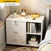 床頭櫃  床頭櫃簡約現代家用臥室床頭小型置物架簡易帶滑輪收納櫃子儲物櫃-快速出貨