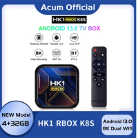 HK1 RBOX K8S Android 13.0 Quad-core Dual Wifi 2.4G &amp; 5.0G 8K Smart TV Box 4GB 32GB HDR Media Player Set Top Boxes Receiver