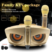 SD306 Owl Sound 2-in-1 Portable Karaoke Wireless Bluetooth Speaker With Dual Microphones 30W High-power Outdoor KTV Equipment