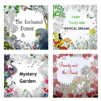 25cm English The Secret Garden Decompression Hand Painting Children Drawing Book Art Coloring Book Student School Stationery
