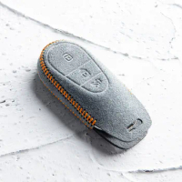 Alcantara Key Case Cover Shell Fob for Mercedes-Benz E300l S Class L/c200l A200l GLB C260l Car Accessories Keychain