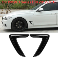 1 Pair For BMW 3 Series F30 2012-2016 Black ABS Car Side Vent Cover Decorative Fender Stickers Auto Replacement Parts