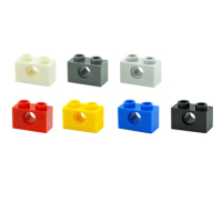 30Pcs MOC Thick Bricks 1x2 with Holes Compatible 3700 Assembles Particles Creative Building Block Parts DIY Educational Kid Toys