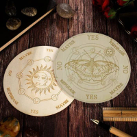Creative Carved Divination Board Wooden Astrology Pendulum Boards Altar Ornaments for Crystal Healing Witchcraft