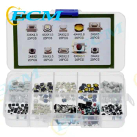 250PCS/Box 10 Types Tablet Actile Push Button Switch Micro Momentary Key Touch Switch Assortment Set Auto Accessory