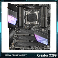 Creator X299 For Msi LGA2066 DDR4 256G SATA3*8 M.2*3 U.2 USB3.2 Support I9 E-ATX Desktop Motherboard