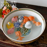 【魚游世界】陶瓷鴨子烏龜小金魚擺件水中可漂浮家中魚缸可愛
