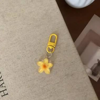 OEM SK-C1401 Gantungan Kunci Bunga Kamboja Bali / Keychain Mini Bagcharm Hiasan Tas HP Flower Cute /