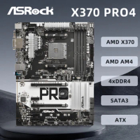 ASROCK X370 Pro4 Motherboard AMD X370 Socket AM4 Supports Ryzen 9 5950X Ryzen 7 5800X3D Ryzen 5 5600X CPU 4 x DDR4 64GB
