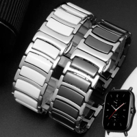 Ceramics Stainless Steel Strap For Xiaomi Huami Amazfit GTR 2/GTS 2 Smart Watch Band 20MM 22MM Bracelets For Amazfit GTR 47 42