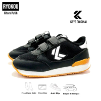 KEYS - Sepatu Sekolah Laki Laki Perempuan Hitam Sneakers Anak TK SD Original