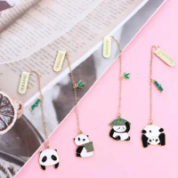 1pcs Cute Panda Pendant Metal Bookmark for Pages Books Readers Stationery Office School Supplies