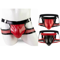 Fashion Men Briefs Gay Soft PU Underwear Jockstrap Men Thongs Underwear Men Penies Men Thongs G-String Thong Men accessories