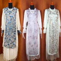 elegan dress outer tile bordir