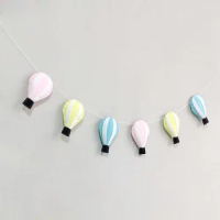 Ins Nordic Flet Hot Air Balloon Garlands Home Decor Wall Hanging Ornament Tent String Pull Flower Pendant Kids Room Decoration