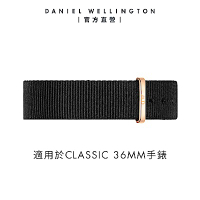 Daniel Wellington DW 錶帶 Classic Cornwall 18mm寂靜黑織紋錶帶-玫瑰金 DW00200137