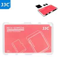 JJC 6 Slots Ultra Thin Memory Card Case Holder Wallet Storage Box Organizer Credit Card Size for 2 SD Cards + 4 Micro SD Cards