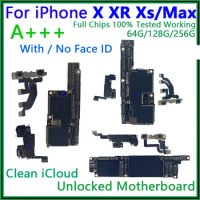 100% Working Board For iPhone XR &amp; X &amp; Xs Max Motherboard With Face ID Unlocked 256GB Logic Clean Free iCloud Plate Tested