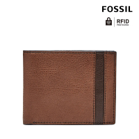 【FOSSIL 官方旗艦館】Ennis 真皮RFID防盜皮夾-咖啡色 SML1578200