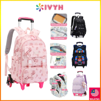 New Popularity 6 Wheels School Trolley Backpack Students Casual Travel Bags Nylon Large Capacity  Ba