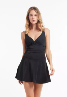 Sunseeker Deep Sea Pearl 黑色前交叉泳衣裙