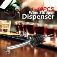 1~10PCS Stainless Steel Wine Liquor Pourer Wine Bottle Pourer Stopper Oil Bottle Pourer Dispenser Leak-proof Stopper