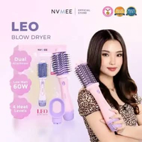 [NEW LAUNCHING] NVMEE - LEO Blow Dryer Sisir Pengeriring Hot Air 2in1 Low Watt Natural Blow With Vol