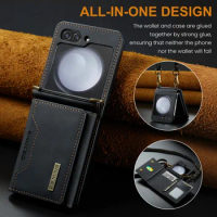 for samsung flip 5 Phone Strop Wallet Leather Case for Samsung Galaxy Z Flip 5 Flip5 5G Card Holder Phone Accessories Coque