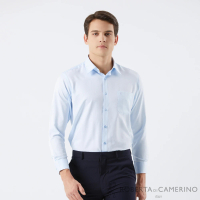 【ROBERTA 諾貝達】男裝 質感條紋藍色長袖襯衫(吸濕速乾)
