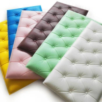 3D Faux Leather PE Foam Wall Stickers Waterproof Self Adhesive Wallpaper For Living Room Bedroom Kids Room Nursery Home Decor