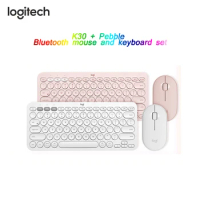 Logitech K380 wireless Bluetooth keyboard and mouse set keyboard mute keyboard and mouse set K380 black + Pebble black
