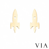 【VIA】白鋼耳釘 火箭耳釘/星空系列 愛心火箭造型白鋼耳釘(金色)