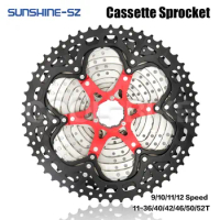 Sunshine Mountain Bike 9 10 11 12 Speed Velocidade Bicycle Cassette MTB Freewheel Sprocket 36T 40T 42T 46T 50T 52T for SHIMANO