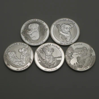 Australia 1 OZ .999 Silver Coins 2021 Koala Animal Elizabeth One Troy Ounce Silver Plated Coins Souvenir Gifts