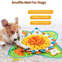 Slow Feeding Pet Mat Sniffing Stimulation Mat Dog Puzzle Toy Sniffing Mat with Sunflower Shape for Mental for Boredom
