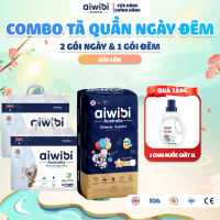 [Combo Ngày & Đêm] Tã/Bỉm Quần Cao Cấp Aiwibi Cho Bé Siêu Thấm Hút - 2 Gói Ngày Lớn + 1 Gói Đêm Lớn