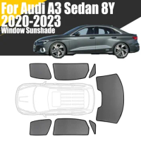 Custom Magnetic Car Window Sunshade For Audi A3 Sedan 8Y 2020-2023 Curtain Mesh Front Windshield Frame Curtain