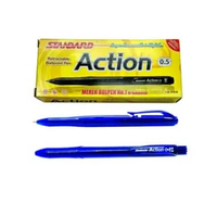 PULPEN STANDARD AE7 ACTION OIL GEL BIRU / HITAM (LSN) Biru
