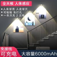 免運 免接線LED人體感應燈 無線過道樓梯玄關射燈走廊樓道充電門牌壁燈