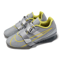 【NIKE 耐吉】訓練鞋 Romaleos 4 男鞋 灰 黃 支撐 魔鬼氈 穩定 舉重 運動鞋(CD3463-002)