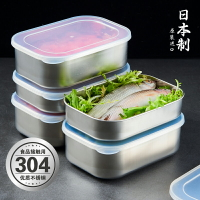日本進口冰箱收納盒不銹鋼保鮮盒食材速凍冷藏食品冷凍密封盒帶蓋 全館免運