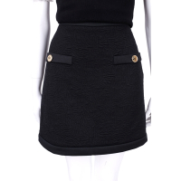MOSCHINO 黑色金釦車線設計短裙