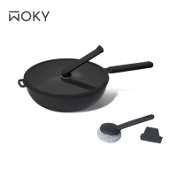 WOKY 沃廚 恰恰鍋26CM深煎鍋組(含集水器+鍋刷)