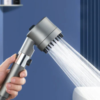 New 3 Modes Shower Head High Pressure Showerhead One-Key Stop Water Massage Shower Head With Filter Element Bathroom Accessories