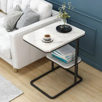 SOLVEIG Square Side Table 50x30x58 cm โต๊ะข้าง ขาเหล็ก 50x30x58 ซม. สีขาว