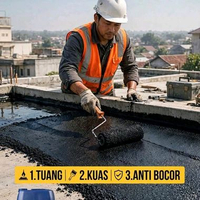 Aspal cair waterproof bitumen anti bocor tahan air tahan lama kuat merekat fleksibel solusi tepat he