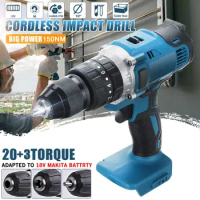 150N.M 88V Brushless Electric Impact Drill 20+3 Torque Cordless Electric Power Screwdriver Drill For Makita 18V Battery